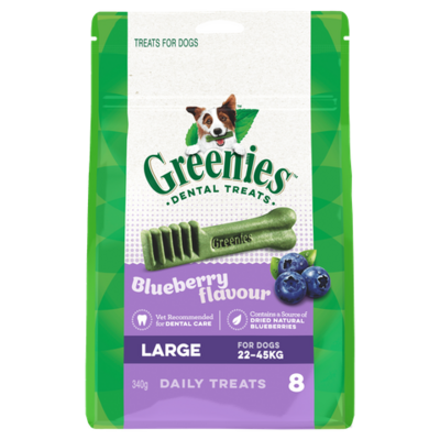 Greenies Blueberry Flavour Large Dog Dental Treats 8 Pieces   340 grams