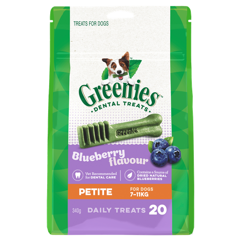 Greenies Blueberry Flavour Petite Dog Dental Treats 20 Pieces  -  340 grams