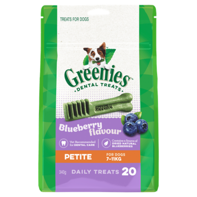 Greenies Blueberry Flavour Petite Dog Dental Treats 20 Pieces  -  340 grams