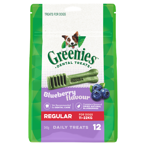 Greenies Blueberry Flavour Regular Dog Dental Treats 12 Pieces  340 grams