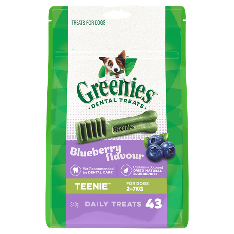 Greenies Blueberry Flavour Tennie Dog Dental Treats 43 Pieces  -  340 grams