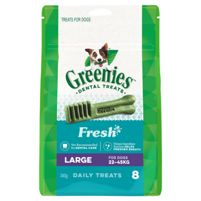 Greenies Freshmint Flavour Large Dog Dental Treats 8 Pieces  -  340 grams