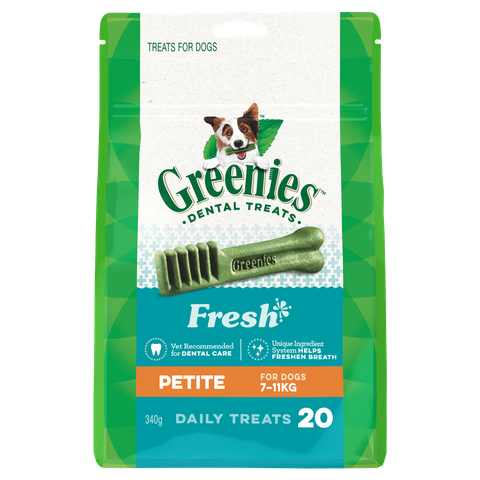 Greenies Freshmint Flavour Petite Dog Dental Treats 20 Pieces  -  340 grams