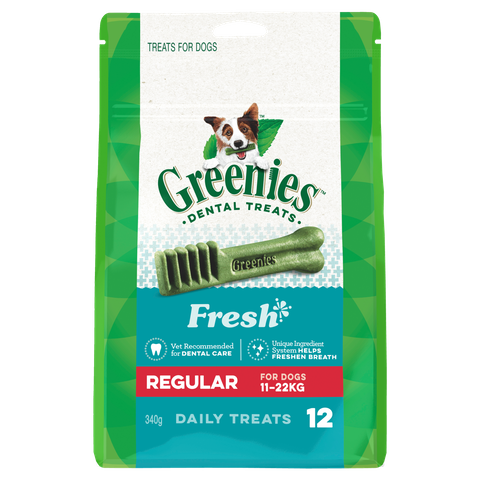 Greenies Freshmint Flavour Regular Dog Dental Treats 12 Pieces  -  350 grams