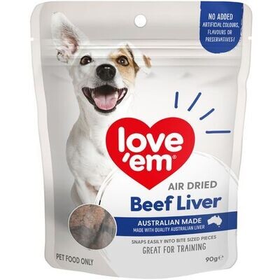 Love Em Air Dried Beef Liver - 90 grams or 200 grams