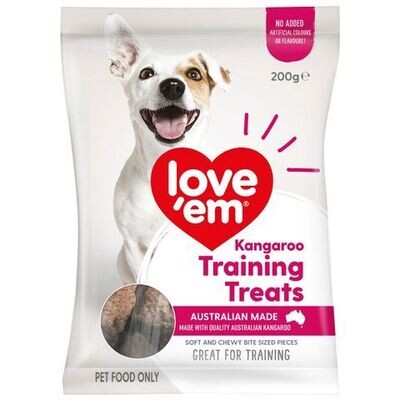Love Em Mini Treats 200 grams - Kangaroo or Beef Liver