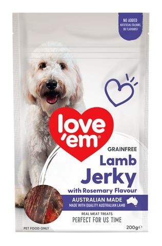 Love Em Grain Free Lamb Jerky with Rosemary  - 200 grams