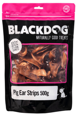 BlackDog Pigs Ears Stripes -  500 grams or 1 kg