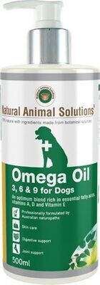 Natural Animal Solutions Omega 3 , 6 & 9 for Dogs and Horses  -  500 ml, 1 litre or 5 litres