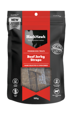Black Hawk  Jerky Straps  100 grams  -  Beef , Kanagaroo or Chicken