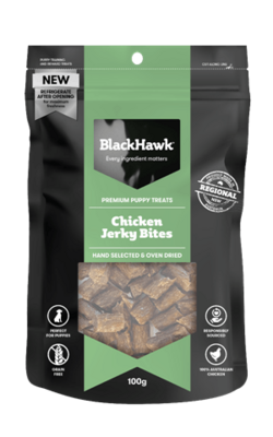Black Hawk  Chicken Jerky Bites  100 grams  -  Puppy Treats