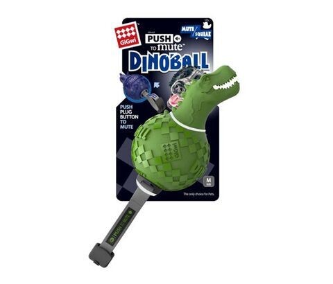 Gigwi Dinoball Push to Mute  - Triceratops Green