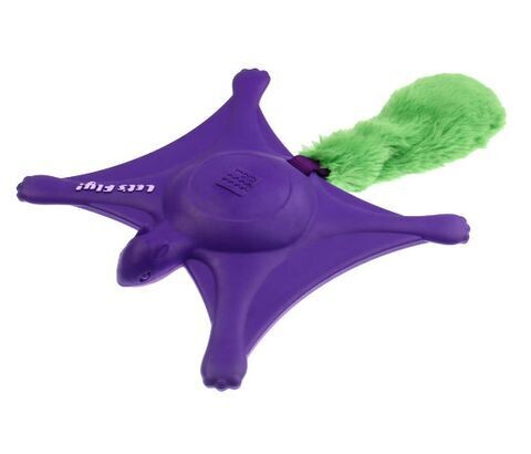 GiGwi Lets Fly Squirrel Squeak TPR  - Purple