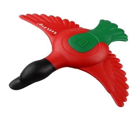 GiGwi Lets Fly Duck Squeak TPR  -  Red/Green