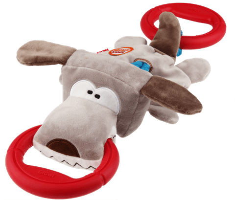 Gigwi Iron Grip Plush TPR Tug Dog