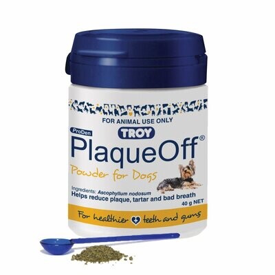 Troy Plaque Off Powder for Dogs   40 grams or 180 grams