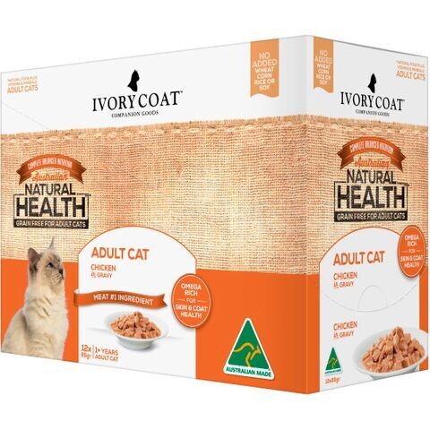 Ivory Coat Adult Cat Chicken Gravy  -  12 x 85 grams