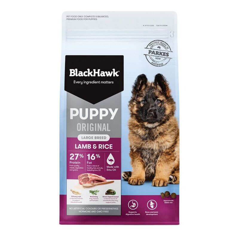 Black Hawk Puppy Large Breed Lamb & Rice -  3 kg , 10 or 20 kg