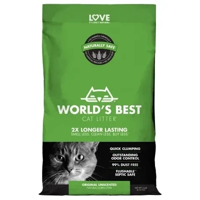 Worlds Best Cat Litter Clumping Green - 6.35 kg or 12 kg