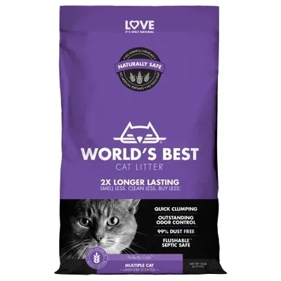 Worlds Best Cat Litter Lavender Purple - 6.35 kg or 12 kg