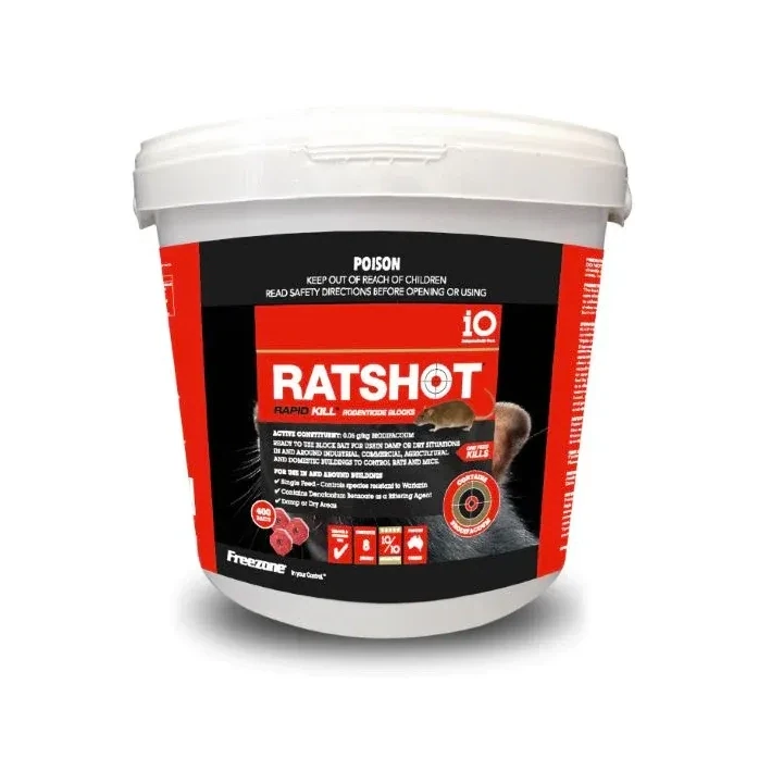 iO Ratshot Rapid Kill Blocks RED  -  800 grams , 2 kg , 8 kg or 10 kg