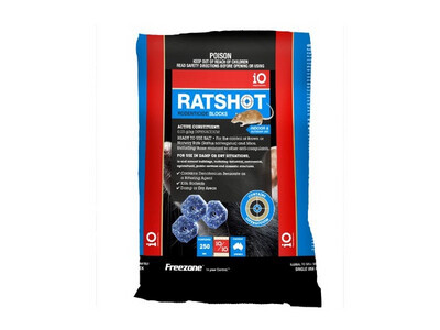 iO Ratshot Blocks 800gm BLUE Difenacoum - 250 grams , 800 grams , 2 kg or 8 kg