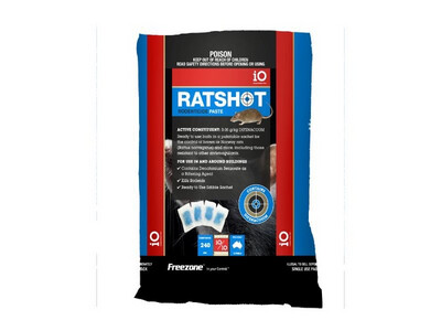 iO Ratshot Blue Paste - Active: Difenacoum - 240 grams or 1 kg
