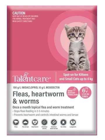 Talentcare Spot-on for Kittens and Small Cats up to 4 kg  6 pack