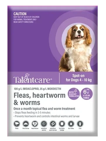 Talentcare® Spot-on for Dogs 4 – 10 kg
6 pack