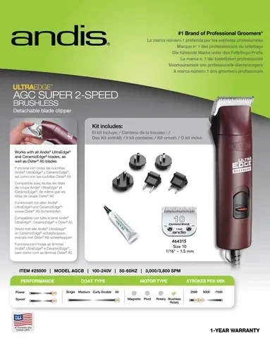 Andis Clipper AGCB Super 2Speed Burgundy