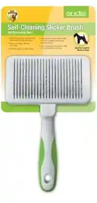 Andis SelfCleaning Slicker Brush White Lime Green