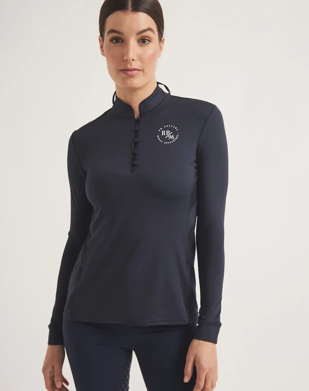 Sarina 1/2 Button Base Layer Top -Navy