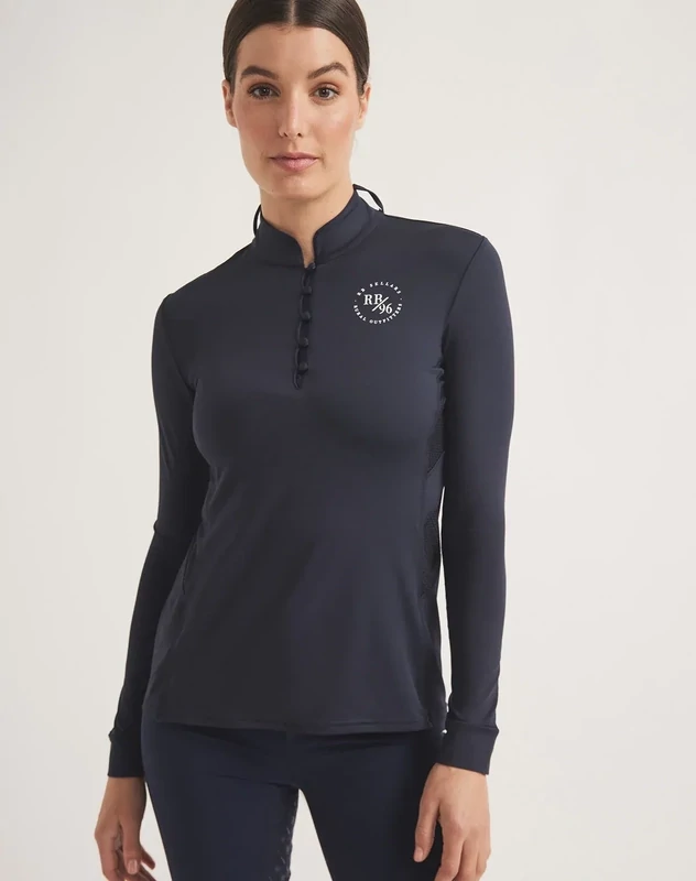 Sarina 1/2 Button Base Layer Top  -Navy