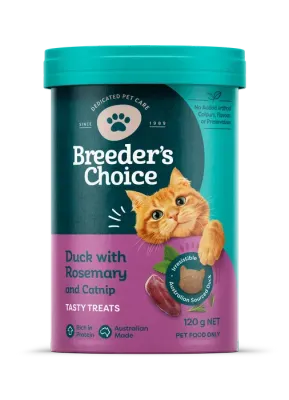 Breeder's Choice Cat Treats Duck with Rosemary & Catnip  - 120 grams