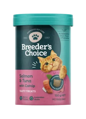 Breeder's Choice Cat Treats Salmon & Tuna with Catnip  -  120 grams