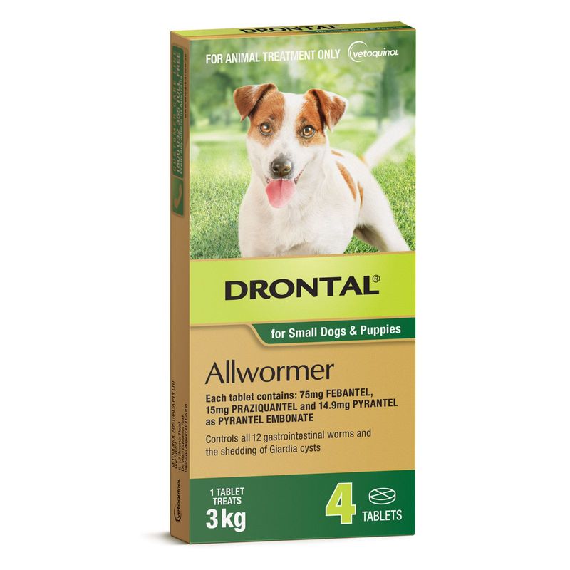 Drontal Allwormer For Dogs Small And Puppies Up To 3 kg  -  4 Tablets