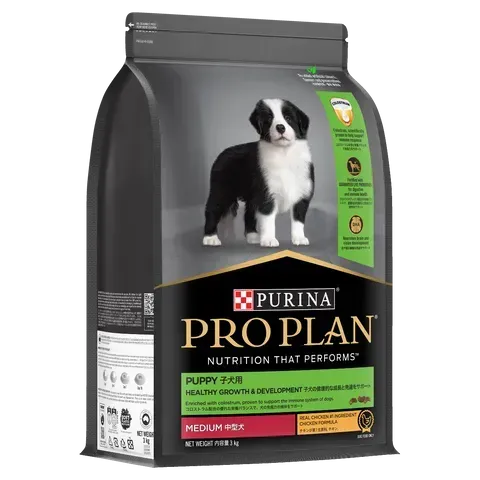 PRO PLAN Puppy Medium Breed Chicken Dry Dog Food  -  3 kg or  15 kg