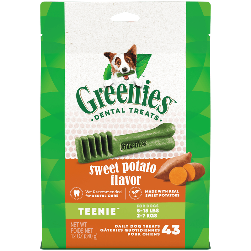 Greenies Sweet Potato Flavour Tennie Dog Dental Treats 43 Pieces  -  340 grams
