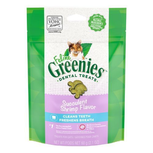 GREENIES Feline Succulent Shrimp Flavored Dental Treats  -  60 grams