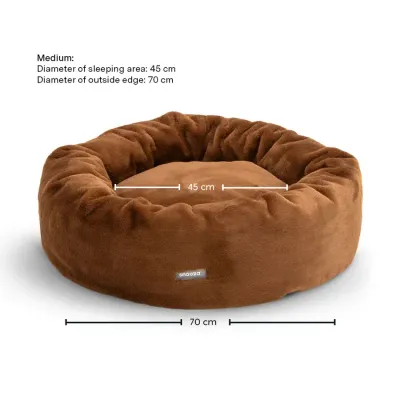 Snooza Luxe Fur Cuddler Dog Bed Nutmeg - Medium , Large or X Large