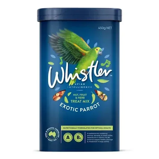 Whistler Exotic Large Parrot Treat Mix with Nuts , Fruit & Herb  -  450 grams