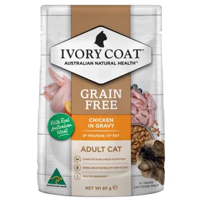 Ivory Coat Adult Cat Wet Chicken Beef  12 x 85 grams