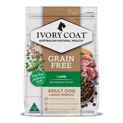 Ivory Coat Grain Free Adult Large Breed Lamb Dry Dog Food  -  13 kg