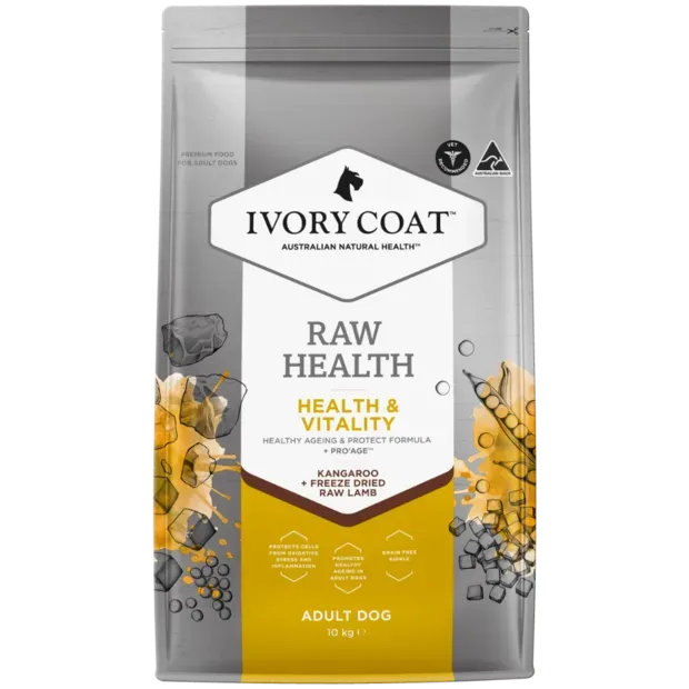 Ivory Coat Raw Health Adult Kangaroo Longevity  -  1.89 kg or  10 kg