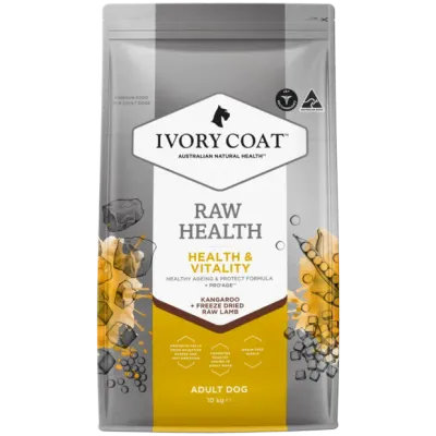 Ivory Coat Raw Health Adult Kangaroo Longevity  -  1.89 kg or  10 kg