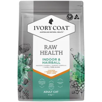 Ivory Coat Raw Health Cat Indoor & Hairball Chicken  -  2 kg or 4 kg