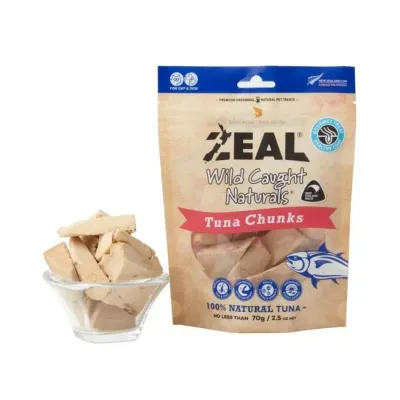 Zeal Freeze Dried Tuna Chunks for Cats and Dogs  -  70 grams