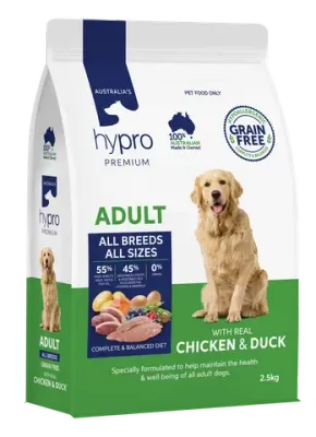 Hypro Premium Grain Free Adult Chicken And Duck Dry Dog Food  -  2.5 kg or 20 kg