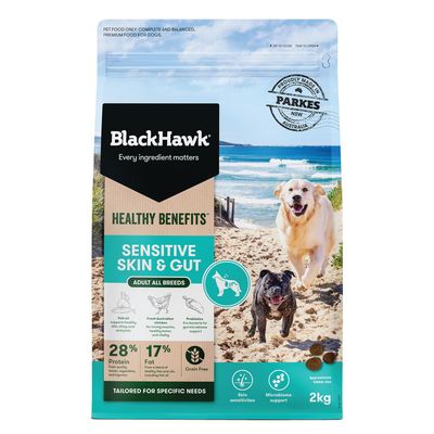 Black Hawk Dog Food Healthy Benefits Sensitive Gut  -  2 kg or 12 kg