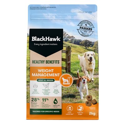 Black Hawk Dog Food Healthy Benefits Weight Management  -  2 kg or 10 kg